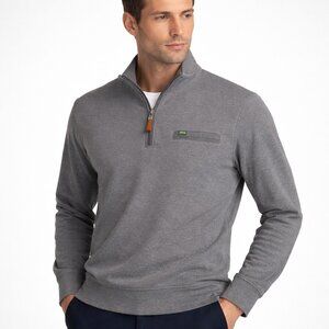 Orvis Mens M 1/4 Zip Pullover Sweater Gray Cotton Blend Sweater Peru Casual